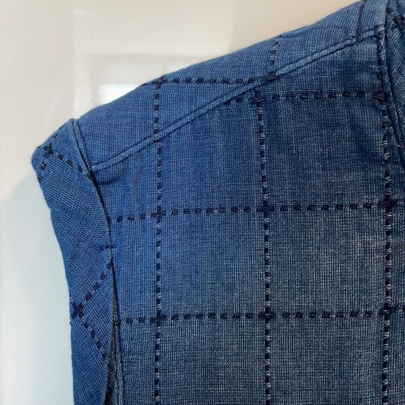 Cloth & Stone Anthropologie Chambray Denim Grid Dress, XS - Picture 6 of 7